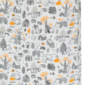 Lot de 3 langes en gaze de coton motifs animaux de la forêt   