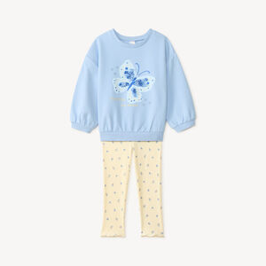 Set van sweater + legging met vlinderprint en pailletten voor babymeisjes 