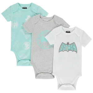 Lot de 3 bodies manches courtes Batman Warner pour bébé garçon 