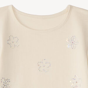 Langarm T-shirt met strass bloemen voor meisjes 