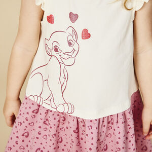 Jurk met 2 in 1 effect Nala Disney met magische pailletten voor meisjes 