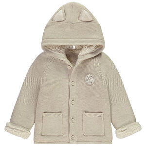 Gilet en tricot avec capuche ludique et doublure pour bébé garçon 