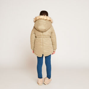Parka déperlante à capuche effet fourrure pour fille 
