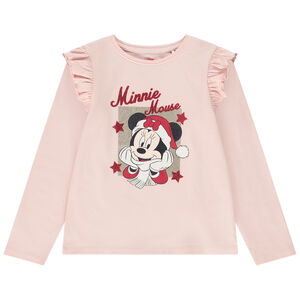 T-shirt lange mouw glitter print Minnie Disney voor meisjes 
