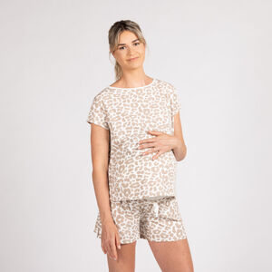 Borstvoedings-T-shirt voor pyjama met leoprint 