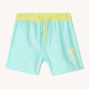 Bicolore en geprinte zwemshort voor jongens 