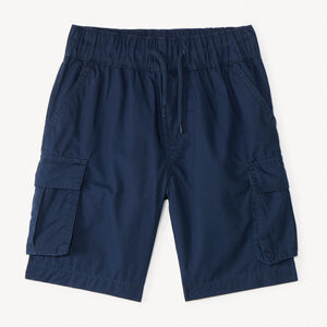 Bermuda cargo uni en popeline pour garçon 