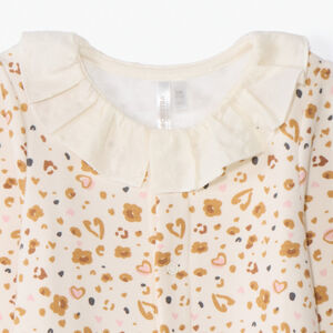 Dors-bien imprimé léopard à collerette pour bébé fille 