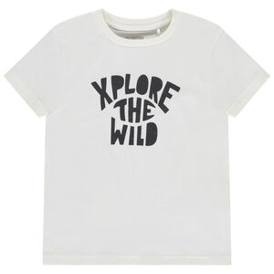 T-shirt manches courtes uni avec print fantaisie pour garçon  