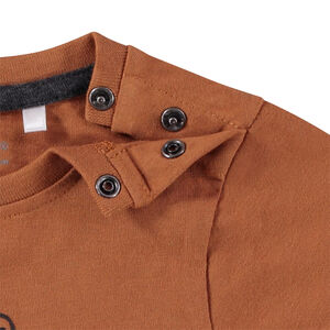 Lange mouwen T-shirt colour block effect fantasieprint voor baby jongen 