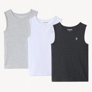 Lot de 3 maillots de corps sans manches unis pour garçon 