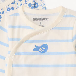 Set van 5 fantasievolle bodies met lange mouwen voor babymeisjes met verschillende sluitingen volgens de leeftijd 