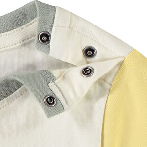 T-shirt met lange mouwen in colour block effect met dino voor baby jongen 