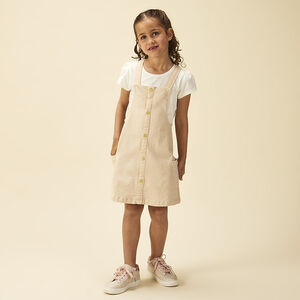 Overgooier jurk in jeans met decoratieve knoppen voor meisjes 