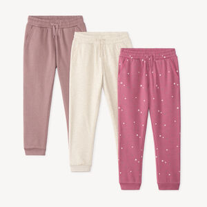 Set van 3 meisjes joggingbroeken met fantasie. 