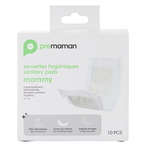Lot de 10 serviettes hygiéniques post-accouchement Mommy 
