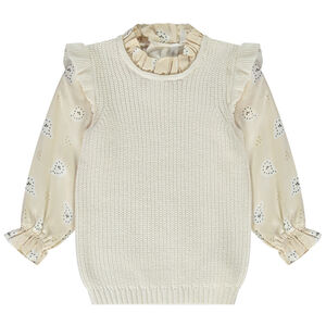 Pull sans manches effet 2 en 1 pour bébé fille 
