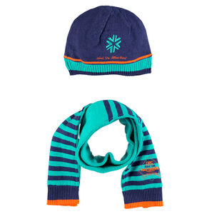 Muts en sjaal met voering van micropolaire stof 