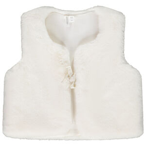 Gilet serveur sans manches en fausse fourrure pour bébé fille 