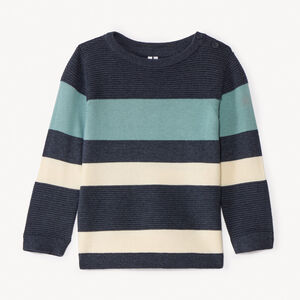 Trui in Ottomaanse brei met brede strepen voor babyjongens 