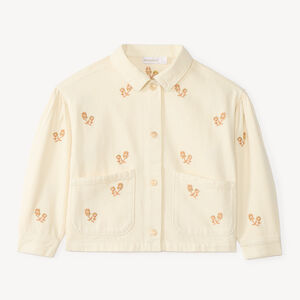 Jeans jacket voor meisjes met bloem borduursels 
