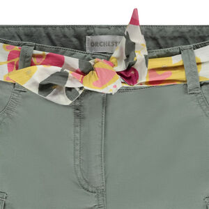 Short met fantasie strikceintuur + opgestikte zakken voor meisjes 