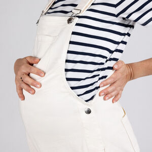 Salopette longue et large de grossesse en denim uni 