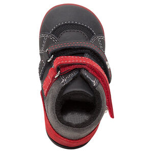 Bottillons en cuir contrastés avec ouverture à scratch 