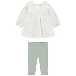 Twee-delige set met tuniek met kattenprint voor meisjes 