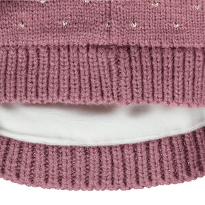 Bonnet en tricot avec pompon pour bébé fille 