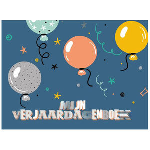 Livre d'anniversaire "Texte Néerlandais" Bleu Indigo 