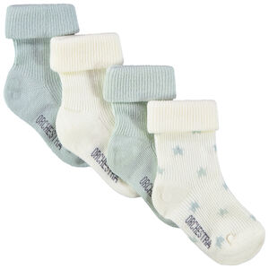 Lot de 4 paires de chaussettes à revers ajustable pour bébé 