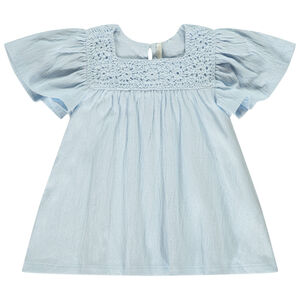 Tunique manches courtes en crochet fantaisie pour bébé fille 