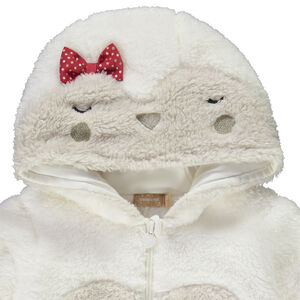 Ludieke pyjama topper in sherpa pinguïn voor baby meisjes 