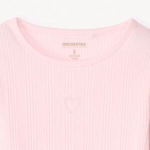 T-shirt met lange mouwen en geborduurd hartje voor meisjes 