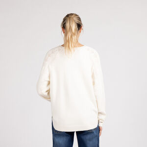 Pull en tricot avec manches ajourées pour femme 