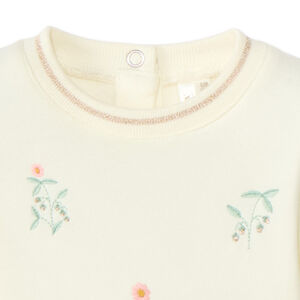 Jurk met lange mouwen en 2-in-1 effect, geborduurd voor babymeisje 