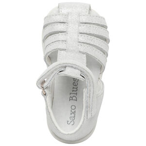 Nu-pieds velcro effet argent - Blanc  