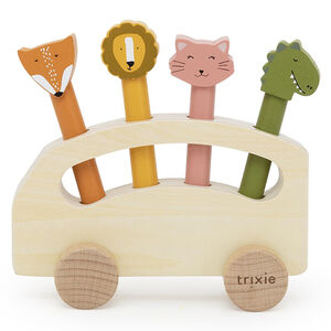 Bus en bois avec animaux Pop-up 