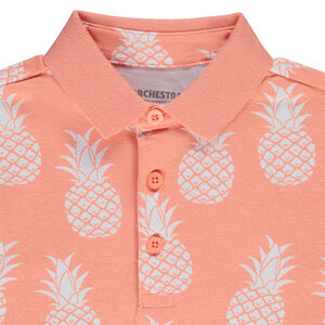 Polo met korte mouwen van piqué katoen met fantasieprint voor jongens 