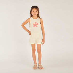 Combishort en crêpe à motifs floraux pour fille 