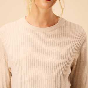 Robe longue en maille côtelée unie pour femme 