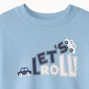 Oversize fleece sweatshirt met print voor babyjongens 