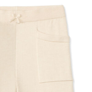 Joggingbroek in gebreide stof met naadloze afwerking, effen kleur, voor meisjes 