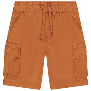 Bermuda cargo effen in popeline voor jongen 