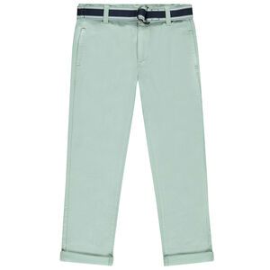 Tweekleurige chino met bicolore riem voor jongen 