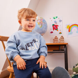 Oversize fleece sweatshirt met print voor babyjongens 
