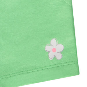 Effen short in fleece met bloemenprint voor meisjes 