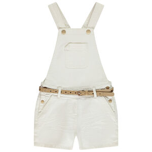 Korte jeanssalopette met riem voor meisjes 