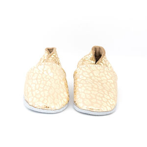 Chaussons souples 12-18M en cuir Babysoft Doré motif Léopard 